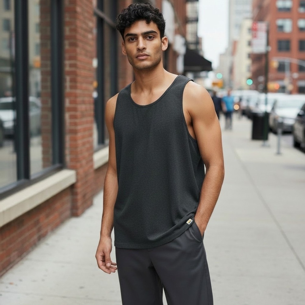Vuori Tank Top Size Large Strato Tech Charcoal Performance Activewear #1023